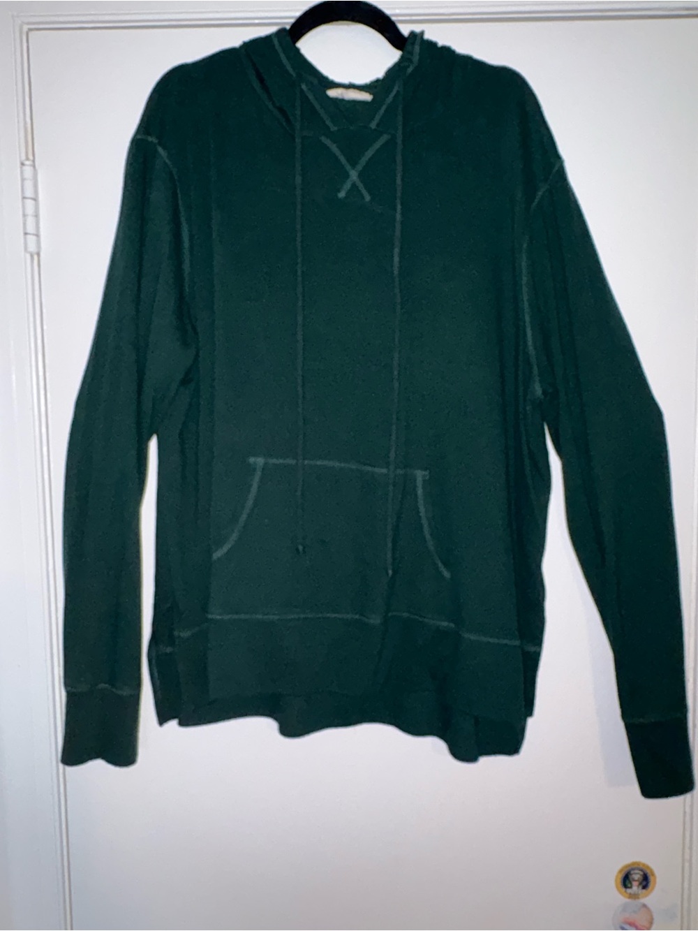 Women’s  Dark Green Hooded Pullover Shirt